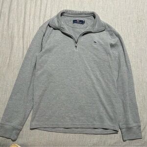 Vineyard Vines Men's Gray Quarter Zip-Up Sweater
